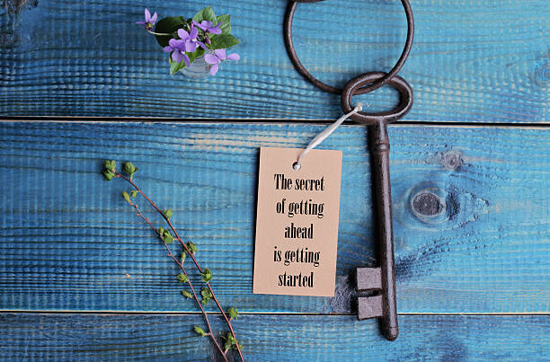 istock The secret of going ahead is getting started quotation. 516238684