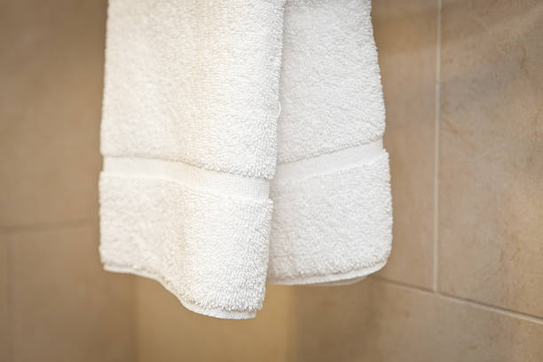 istock White towel in a hotel bathroom 516239962