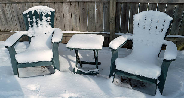 istock Snow Covered Lawn Furniture 516241786