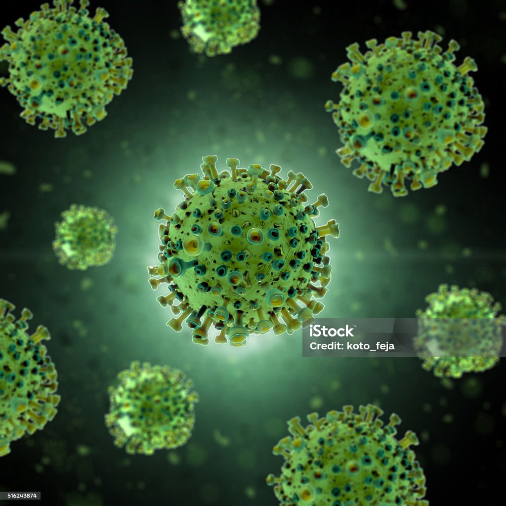 Virus Invasion Virus Invasion - 3d rendered image with shallow DOF HIV Stock Photo