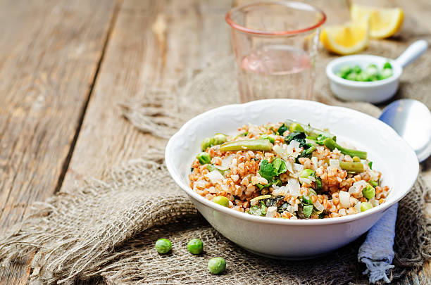 istock Buckwheat with green peas and beans 516246376