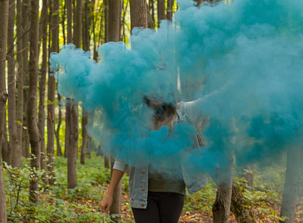 istock Blue smoke of smoke bombs 516247365