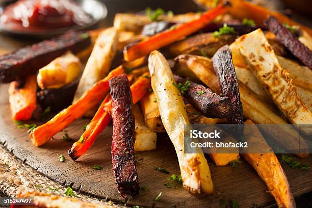 Oven Baked Vegetable Fries Stock Photo - Download Image Now - Oven, Vegetable, Baked