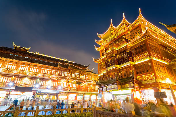 istock beautiful shanghai yu garden at night 516249687