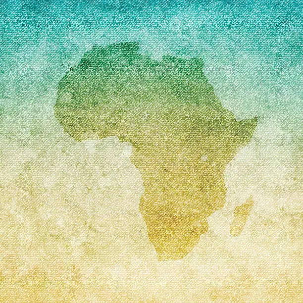 Vector illustration of Africa Map on grunge Canvas Background