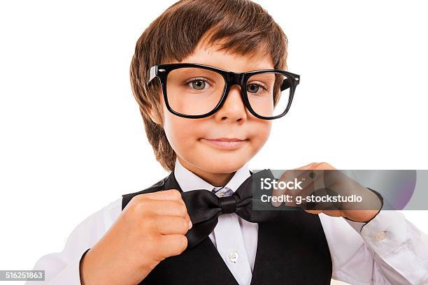 Confident In His Skills Stock Photo - Download Image Now - Bow Tie, Boys, Adjusting