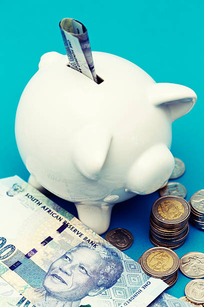 istock Overstuffed South African piggybank has saved successfully 516252349