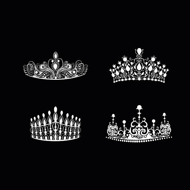 tiara vektor-set - tiara stock-grafiken, -clipart, -cartoons und -symbole