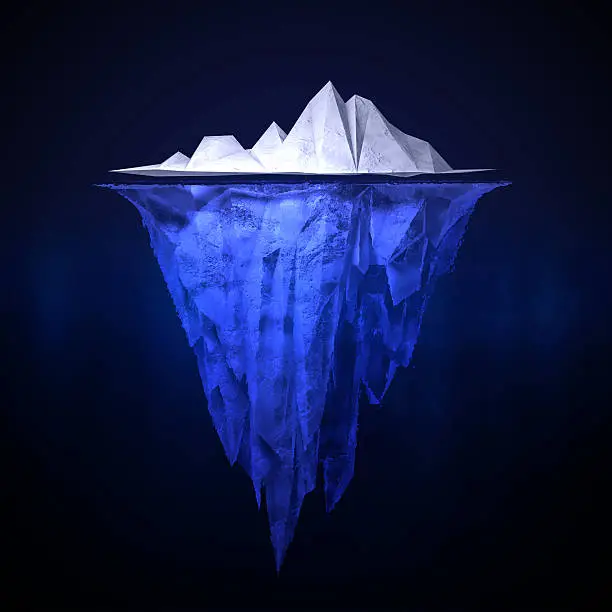 Iceberg with underwater view