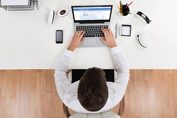 istock Businessman Doing Login Of Online Account 516256618