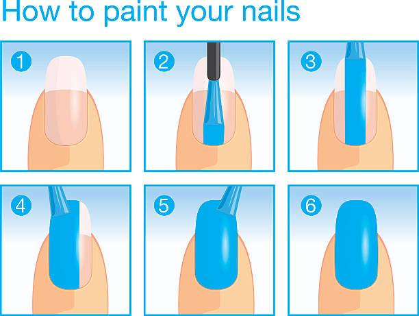 how to paint your nails Illustration about painting your nails in 6 step nail brush stock illustrations