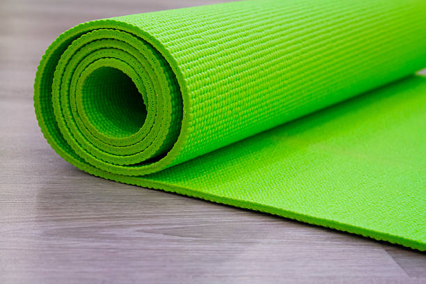 istock Green yoga mat 516265788