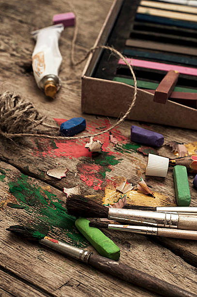 color paints,crayons and pencils