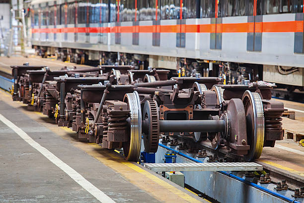 Undercarriages for maintenance of subway wagons Undercarriages for maintenance of subway wagons in workshop of subway depot horse cart photos stock pictures, royalty-free photos & images