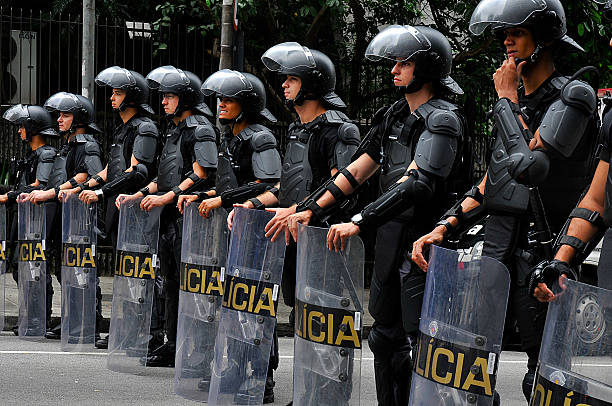Shock troops of military police of the State of São Paulo stock photo