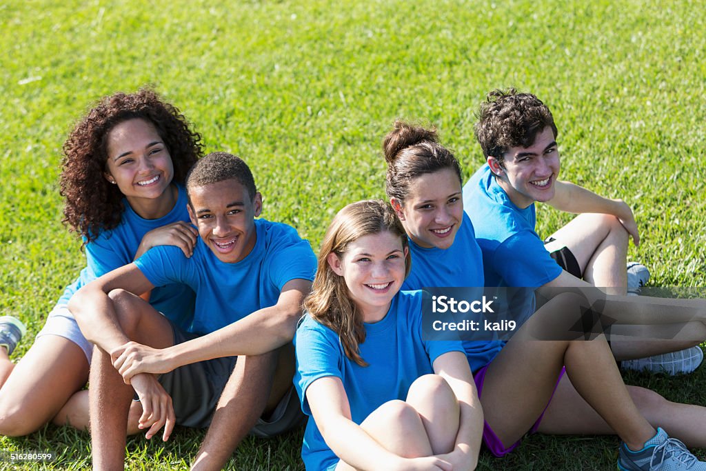 Teenagers Multi-ethnic group of teenagers (14 to 17 years). High School Stock Photo