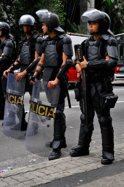 Shock troops of military police of the State of São Paulo stock photo