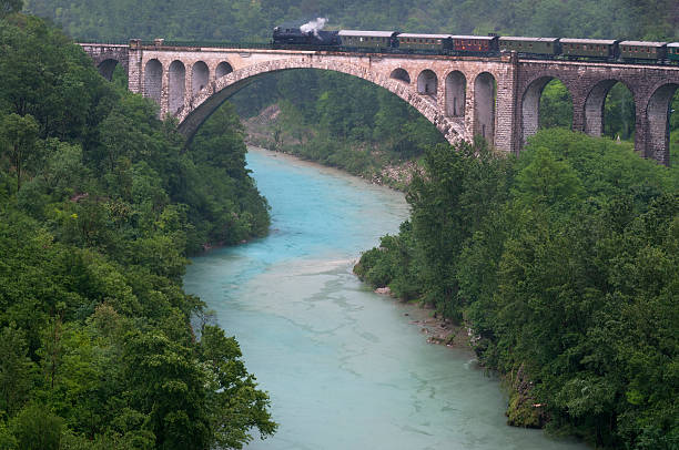 istock Steam Train on Solkan Bridge Slovenia 516281305