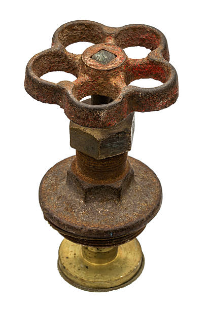 istock Old water valve, isolated on white background 516282212