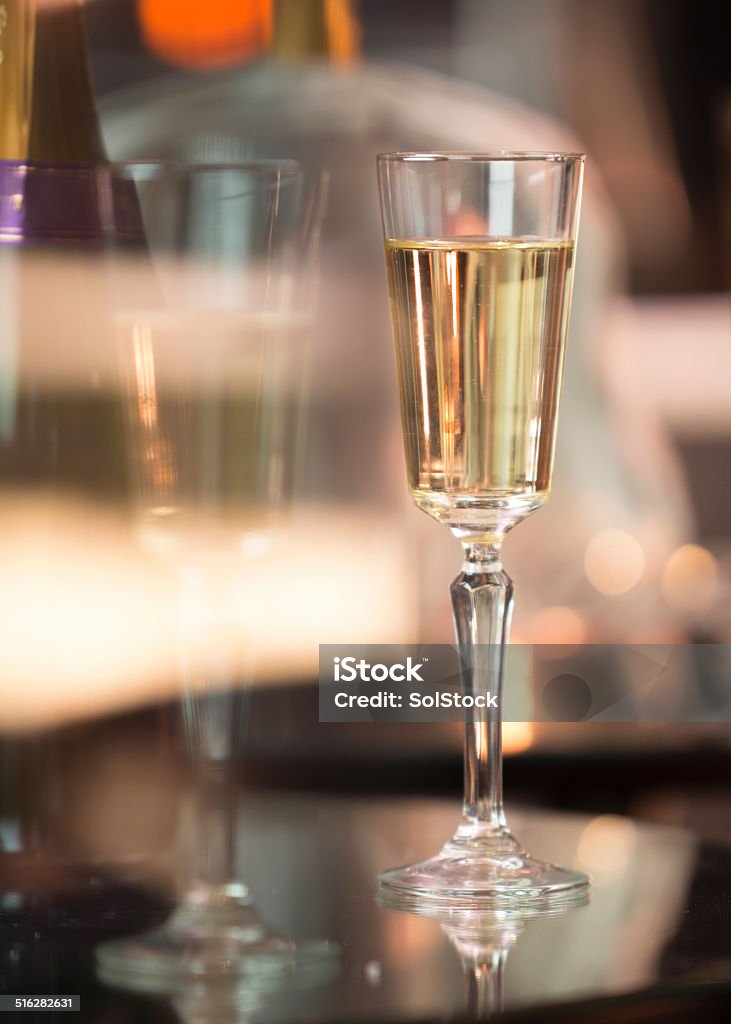 Champagne Glass Shot of a champagne glass on its own. Alcohol - Drink Stock Photo