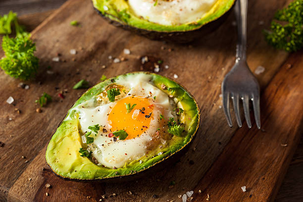 istock Homemade Organic Egg Baked in Avocado 516283224