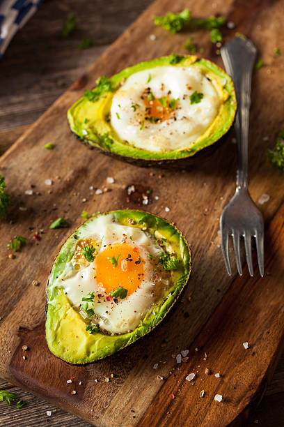 istock Homemade Organic Egg Baked in Avocado 516283336