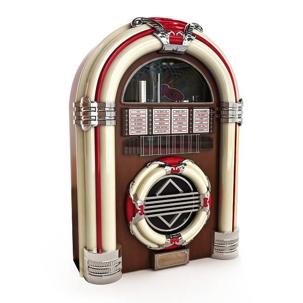 istock Retro vintage jukebox on a white background 516283348