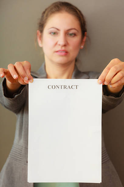 istock Business woman showing contract 516283716