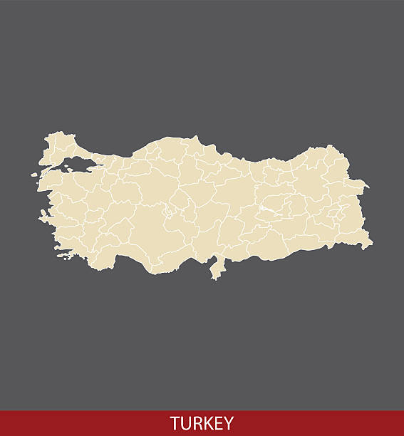 illustrazioni stock, clip art, cartoni animati e icone di tendenza di turchia mappa di contorno vettoriale di sfondo grigio - adiyaman