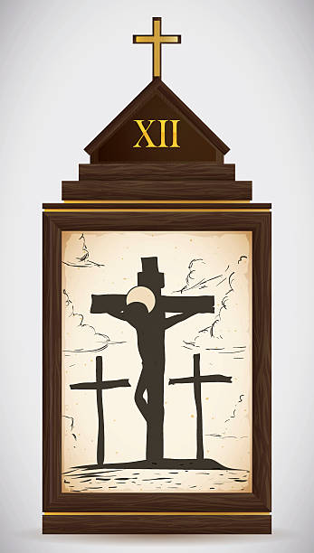 illustrations, cliparts, dessins animés et icônes de jésus sur la croix meurt - stations of the cross