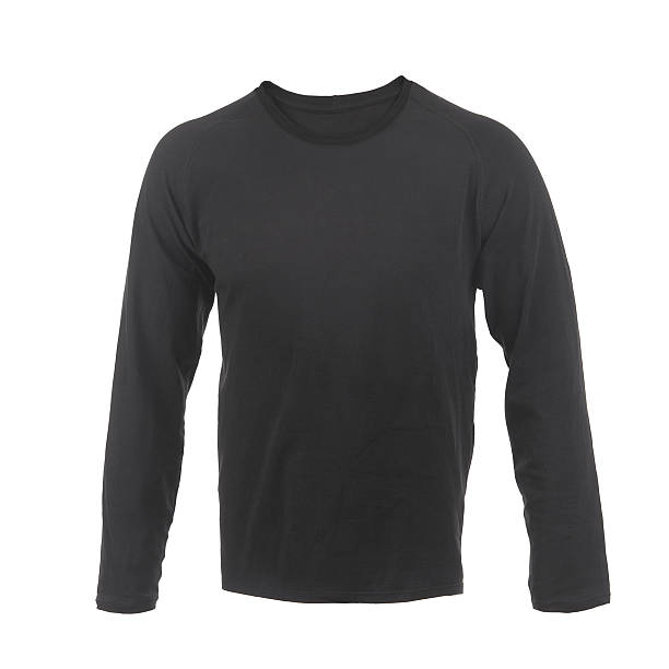 istock black T-shirt on a white background 516312157