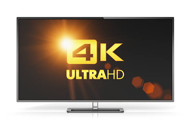 4 k ultrahd телевизор - withe flat screen computer monitor electronics industry стоковые фото и изображения