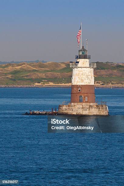 Robbins Reef Light Bayonne Nj Stock Photo - Download Image Now - Lighthouse, New Jersey, American Flag