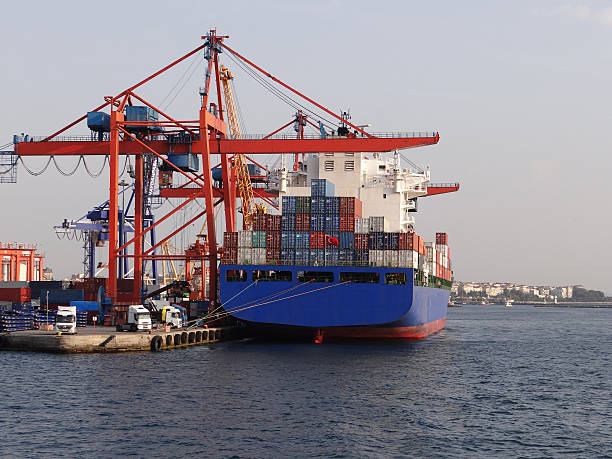 istock Container ship in a harbour in Istanbul 516316490