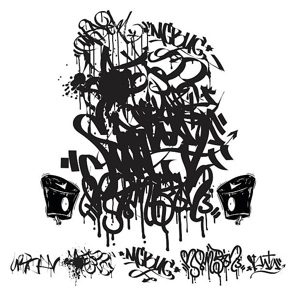 tło z tagi - typescript graffiti computer graphic label stock illustrations