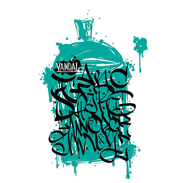 шрифт граффити гранж и банки - typescript graffiti computer graphic label stock illustrations