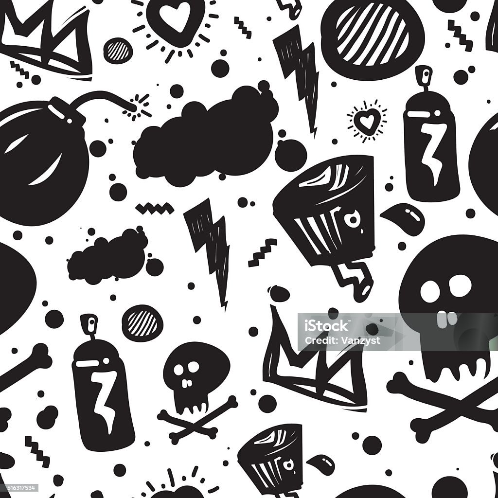 seamless graffiti pattern seamless graffiti pattern background Graffiti stock vector