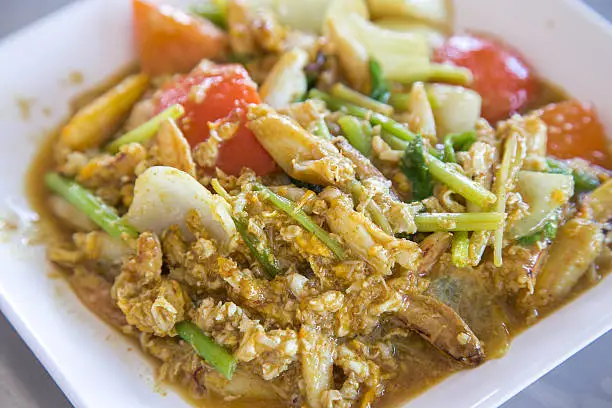 Photo of Stir-fried Soft-shelled Crab in Curry Powder