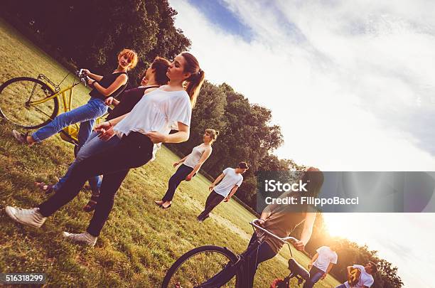 Friends Walking Together In A Field Stock Photo - Download Image Now - 18-19 Years, 20-29 Years, Active Lifestyle