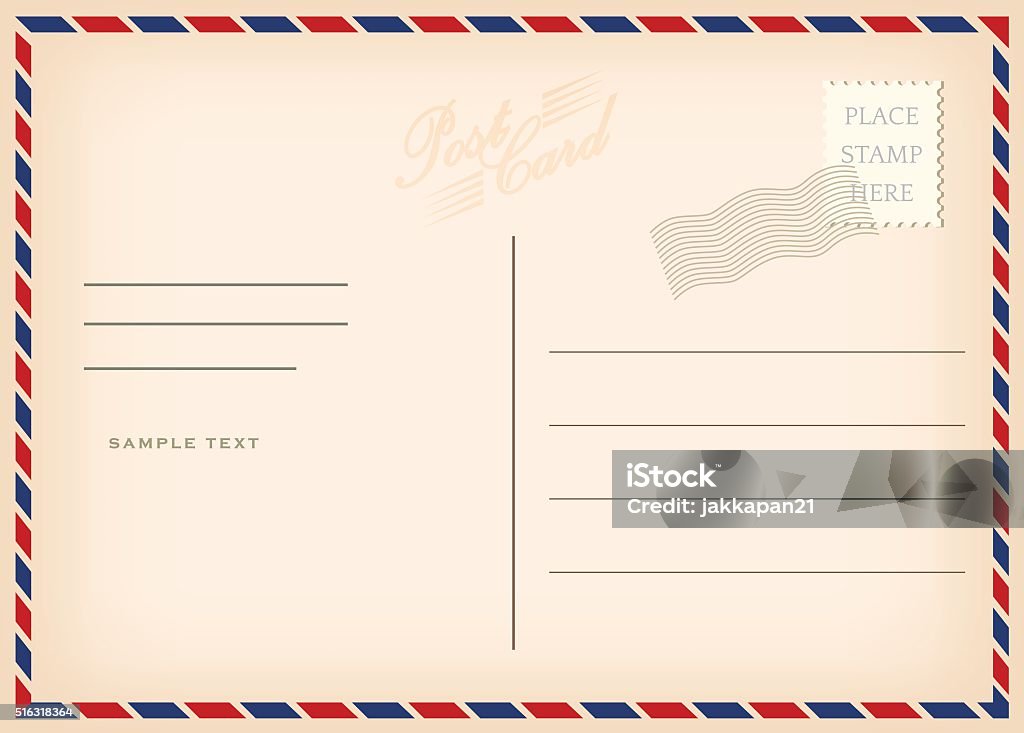 Vintage postcard Vintage postcard, vector design Air Mail stock vector