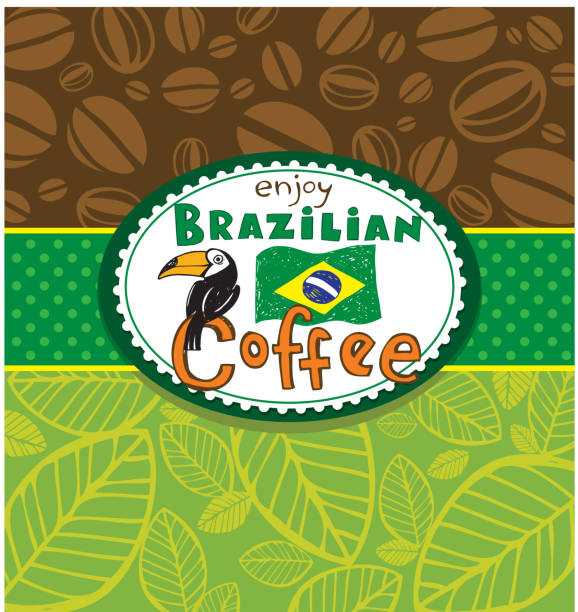 бразильский кофе - backgrounds coffee addiction agriculture stock illustrations