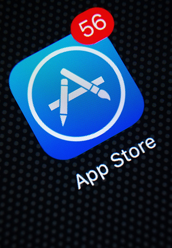 Bangkok. Thailand - March 12, 2016: Close-up of the App Store application icon on the screen of the iPhone 6.