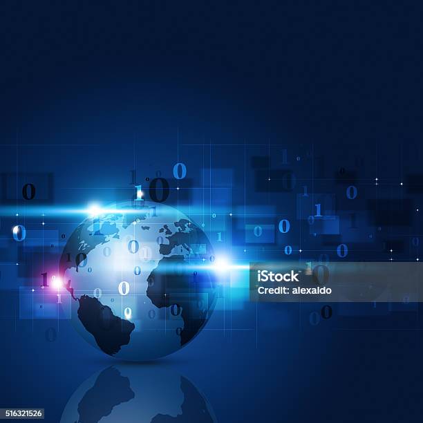 Abstract Binary Code Blue Background Stock Illustration - Download ...