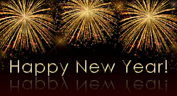 istock Text Happy New Year on the background of fireworks 516321652