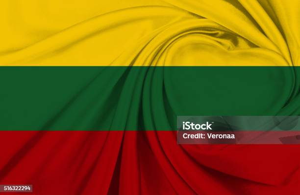 Foto de Bandeira Da Lituânia e mais fotos de stock de Algodão - Material Têxtil - Algodão - Material Têxtil, Amarelo, Bandeira