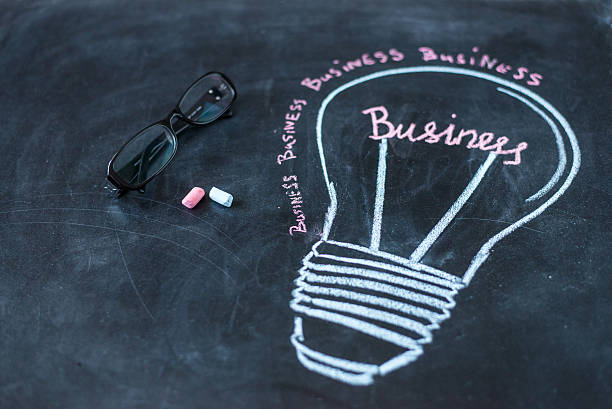 istock Concept - business light bulb drawn with chalk 516322340