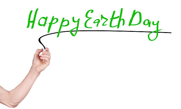 istock Happy earth day word on white background 516322558