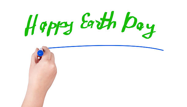 istock Happy earth day word on white background 516322614