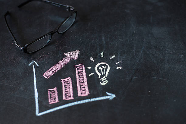 istock XXXL Bar Graph on black board 516327042