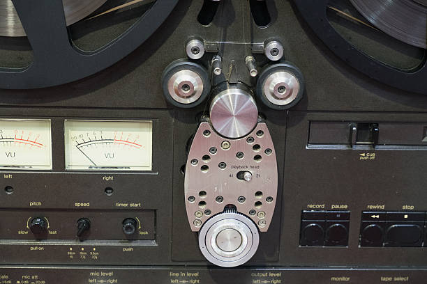 istock Old tape cassette recorder close up 516328354